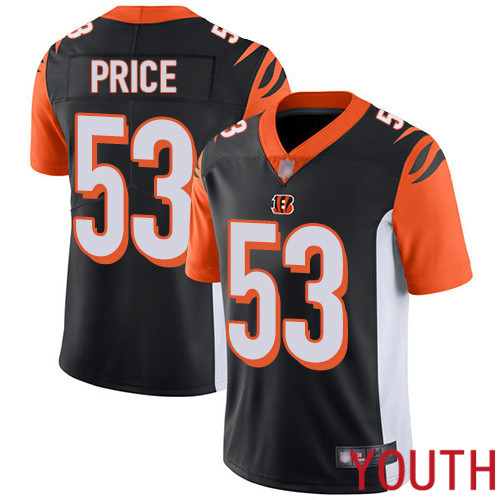Cincinnati Bengals Limited Black Youth Billy Price Home Jersey NFL Footballl #53 Vapor Untouchable->youth nfl jersey->Youth Jersey